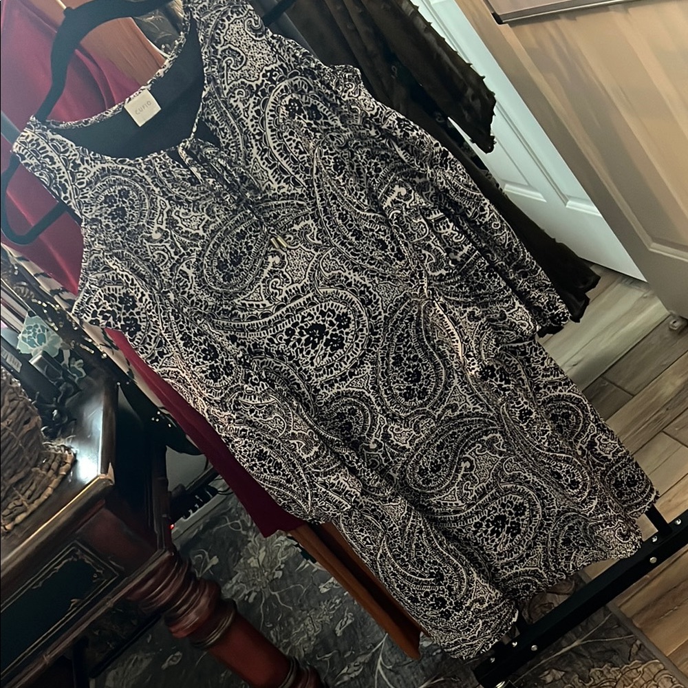 Black and White Paisley Dress
